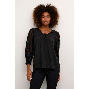 NWT CULTURE Asmine Black Lace Blouse